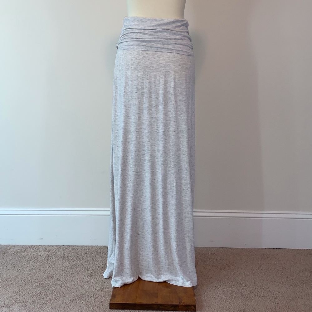 Women's Design History Long Grey/Gray Fold Over Waist Skirt Size Small - Picture 2 of 5